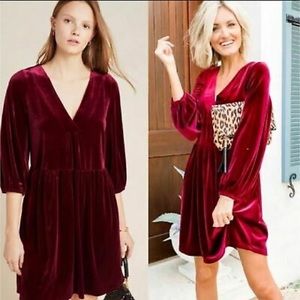 Anthropologie Amani Greta Velvet Tunic Dress
